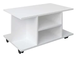 Móveis de TV VCM | Lowboard | Prateleira de TV com rodízios | Dimensões A. 40 x L. 80 x P. 40 cm | Fernseh Mobiliário - Findalo (Branco)