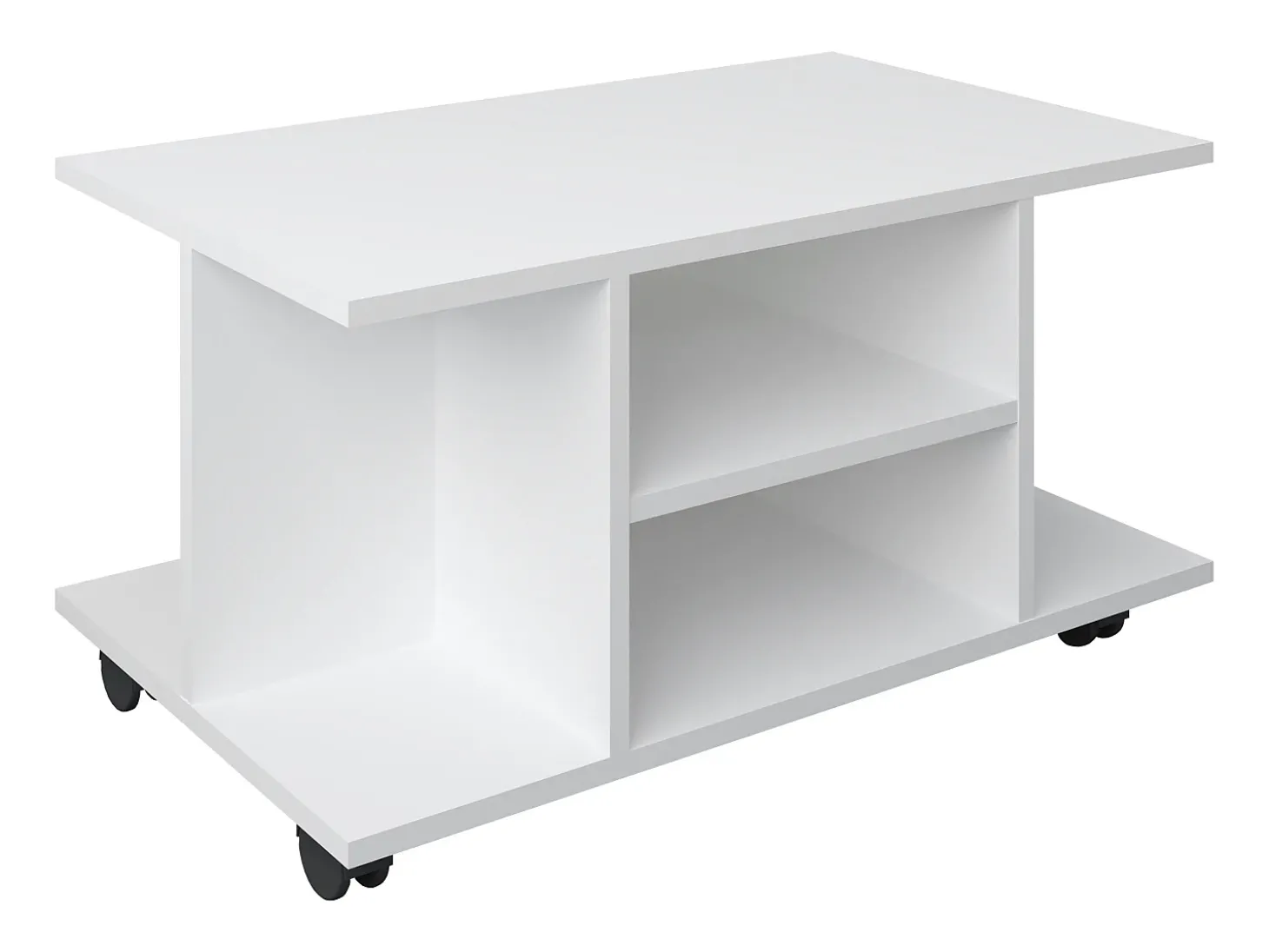 Móveis de TV VCM | Lowboard | Prateleira de TV com rodízios | Dimensões A. 40 x L. 80 x P. 40 cm | Fernseh Mobiliário - Findalo (Branco)