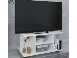Móveis de TV VCM | Lowboard | Prateleira de TV com rodízios | Dimensões A. 40 x L. 80 x P. 40 cm | Fernseh Mobiliário - Findalo (Branco)