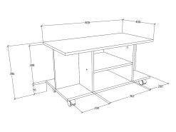 Móveis de TV VCM | Lowboard | Prateleira de TV com rodízios | Dimensões A. 40 x L. 80 x P. 40 cm | Fernseh Mobiliário - Findalo (Branco)