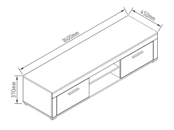 Móveis de TV VCM | Lowboard | Prateleira TV | Dimensões A. 37 x L. 160 x P. 45 cm | Fernseh Furniture – Usilo XL (Anthracite / Honey Oak)