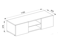 Móveis de TV VCM | Placa de parede | Pendura Lowboard | Dimensões A. 40 x L. 115 x P. 36 cm | Armário de parede - Jusa (Branco / Aparência em concreto)