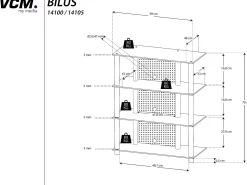 Móveis Hifi Bilus Vidro transparente A. 70 x L. 59 x P. 48 cm