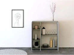 Móvel alto de sala 3 portas 100x35x110 cm Riflesso caxemira