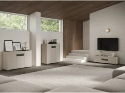 Móvel alto de sala 3 portas 100x35x110 cm Riflesso caxemira