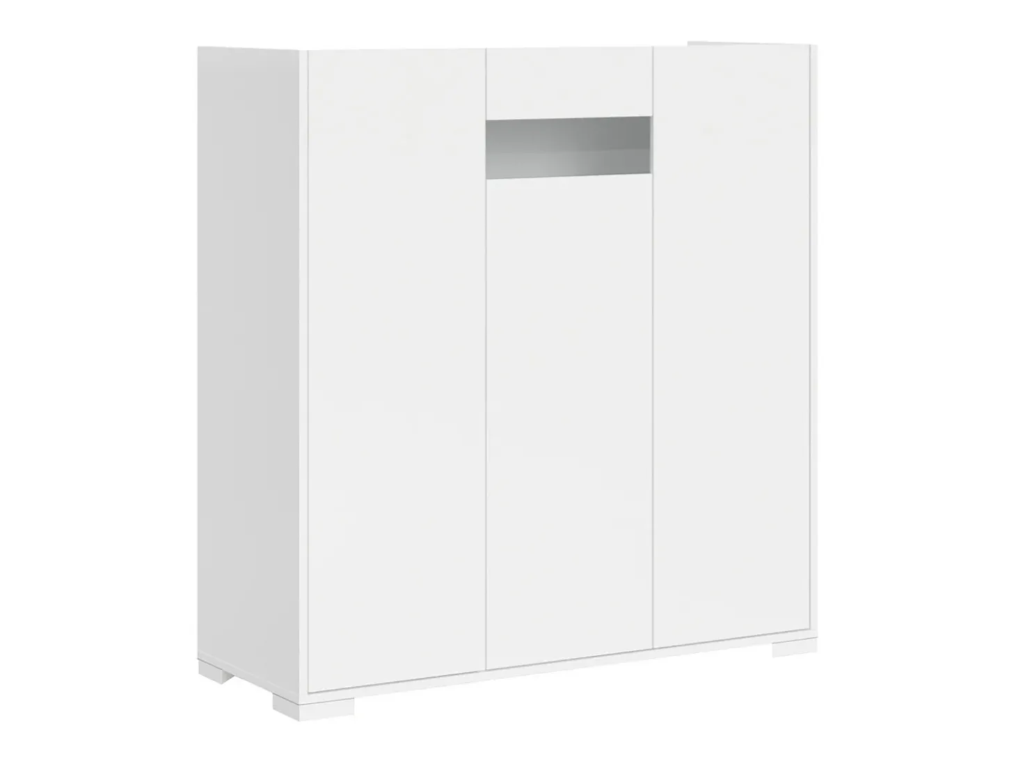 Móvel alto de sala 3 portas 100x35x110 cm Riflesso branco brilhante