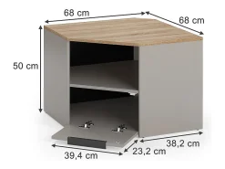 Móvel baixo para TV cinzento-bege 68x68x50 wido