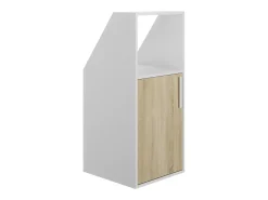 Móvel com inclinação com 1 porta e 1 nicho branco e natural - ADEZIO