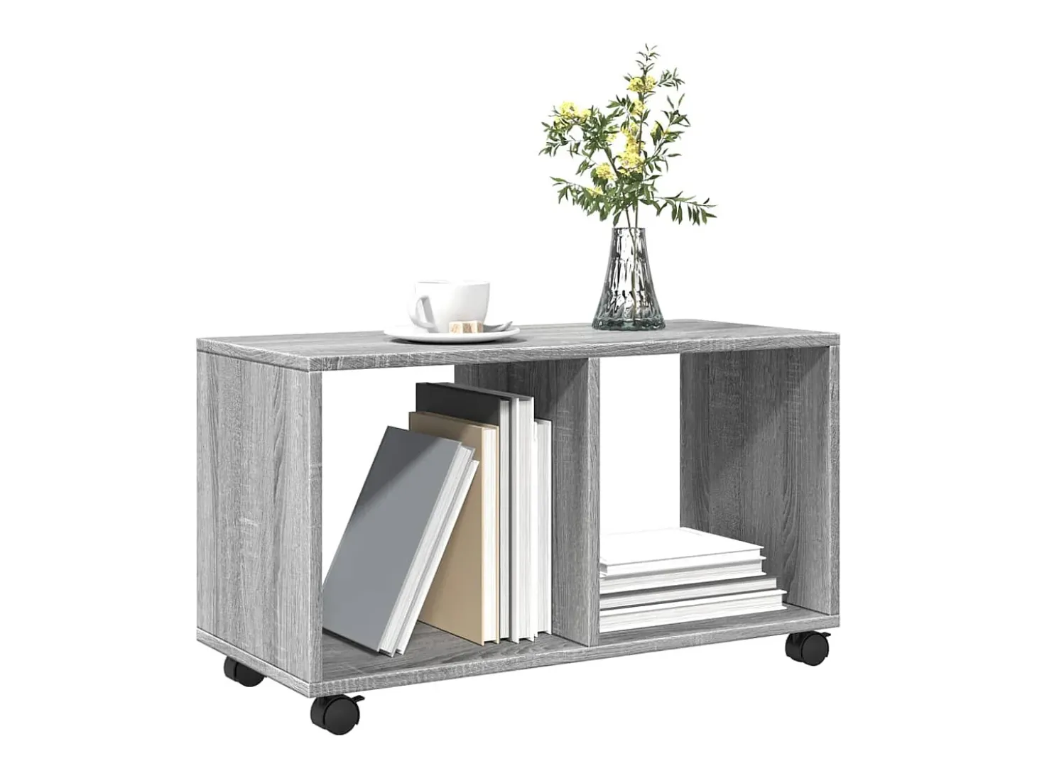 Móvel com rodas 72x33x42,5 cm derivados de madeira cinza sonoma