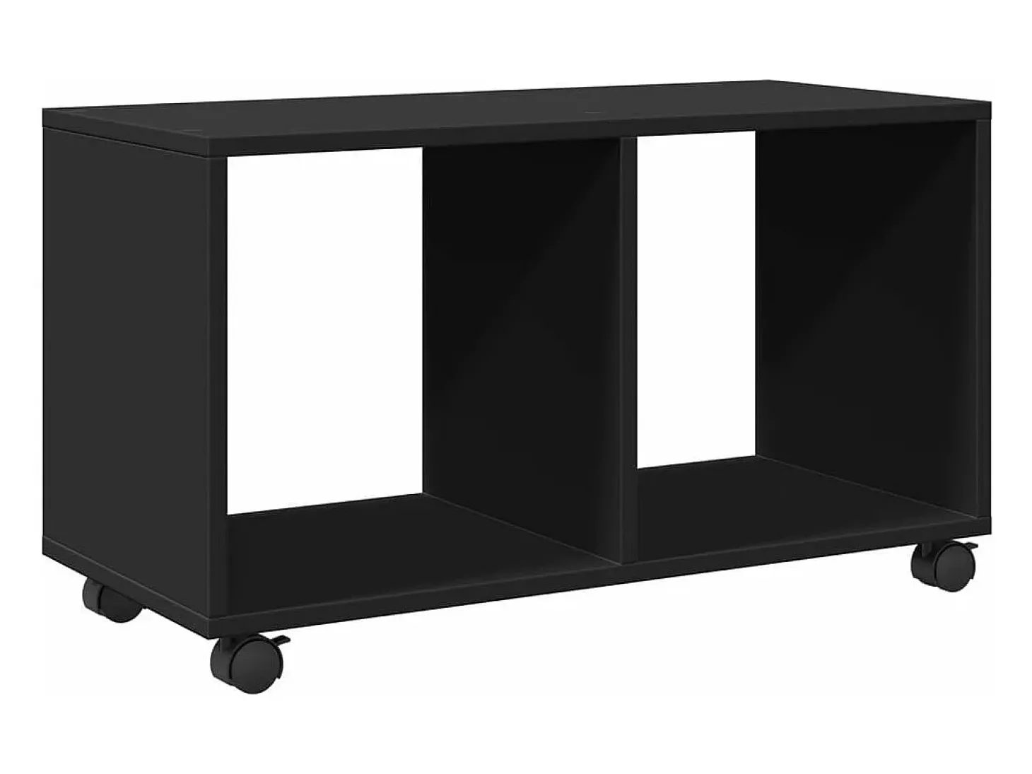 Móvel com rodas 72x33x42,5 cm derivados de madeira preto