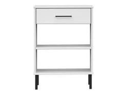 Móvel consola c/ pernas de metal pinho maciço OSLO branco PT514600