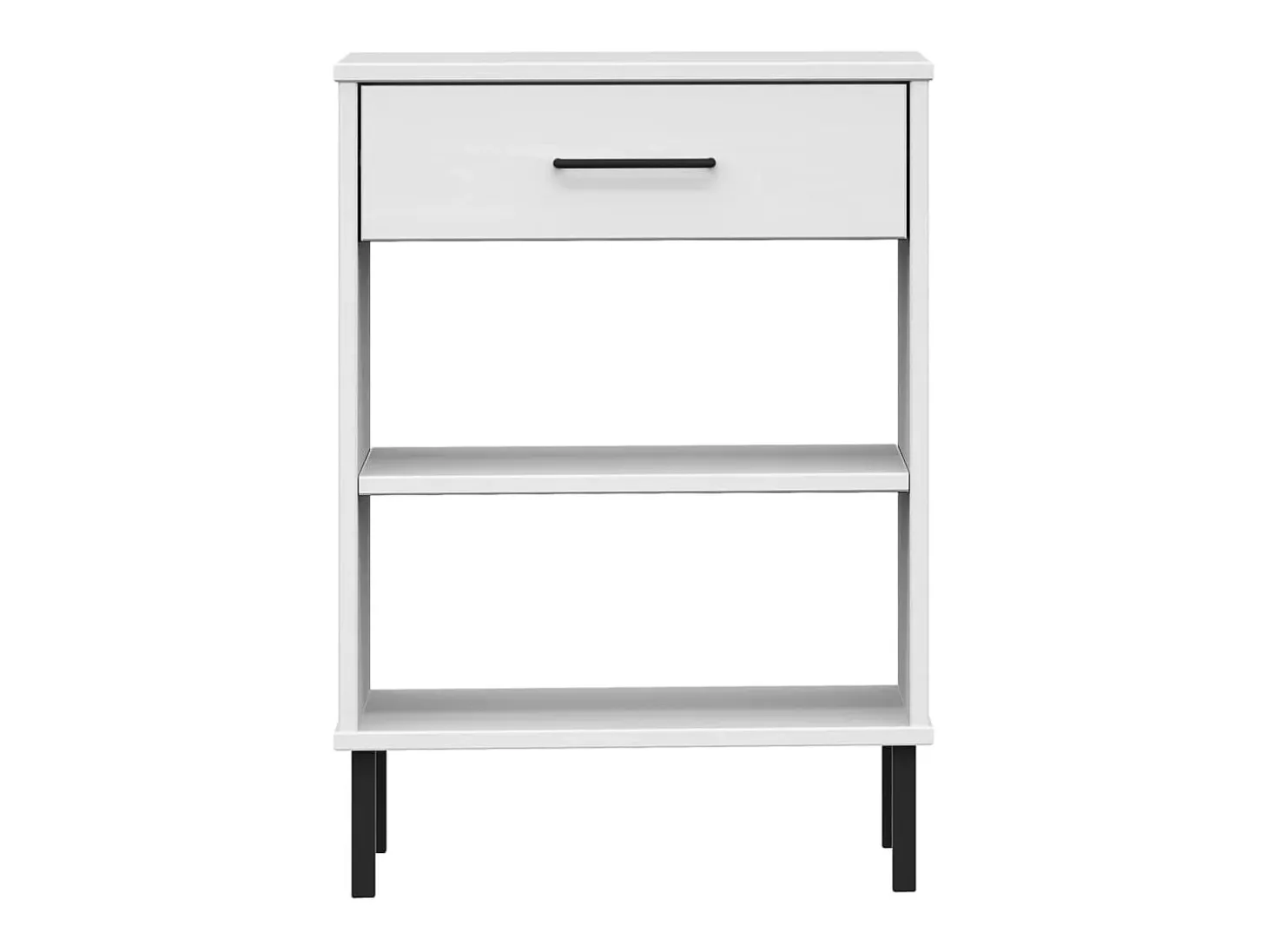 Móvel consola c/ pernas de metal pinho maciço OSLO branco PT514600