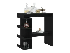 Móvel de bar c/ prateleiras derivados de madeira preto PT507687