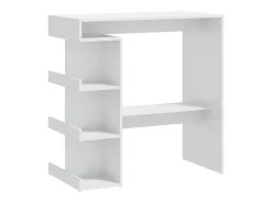 Móvel de bar c/ prateleiras 100x50x101,5 cm branco brilhante PT107051