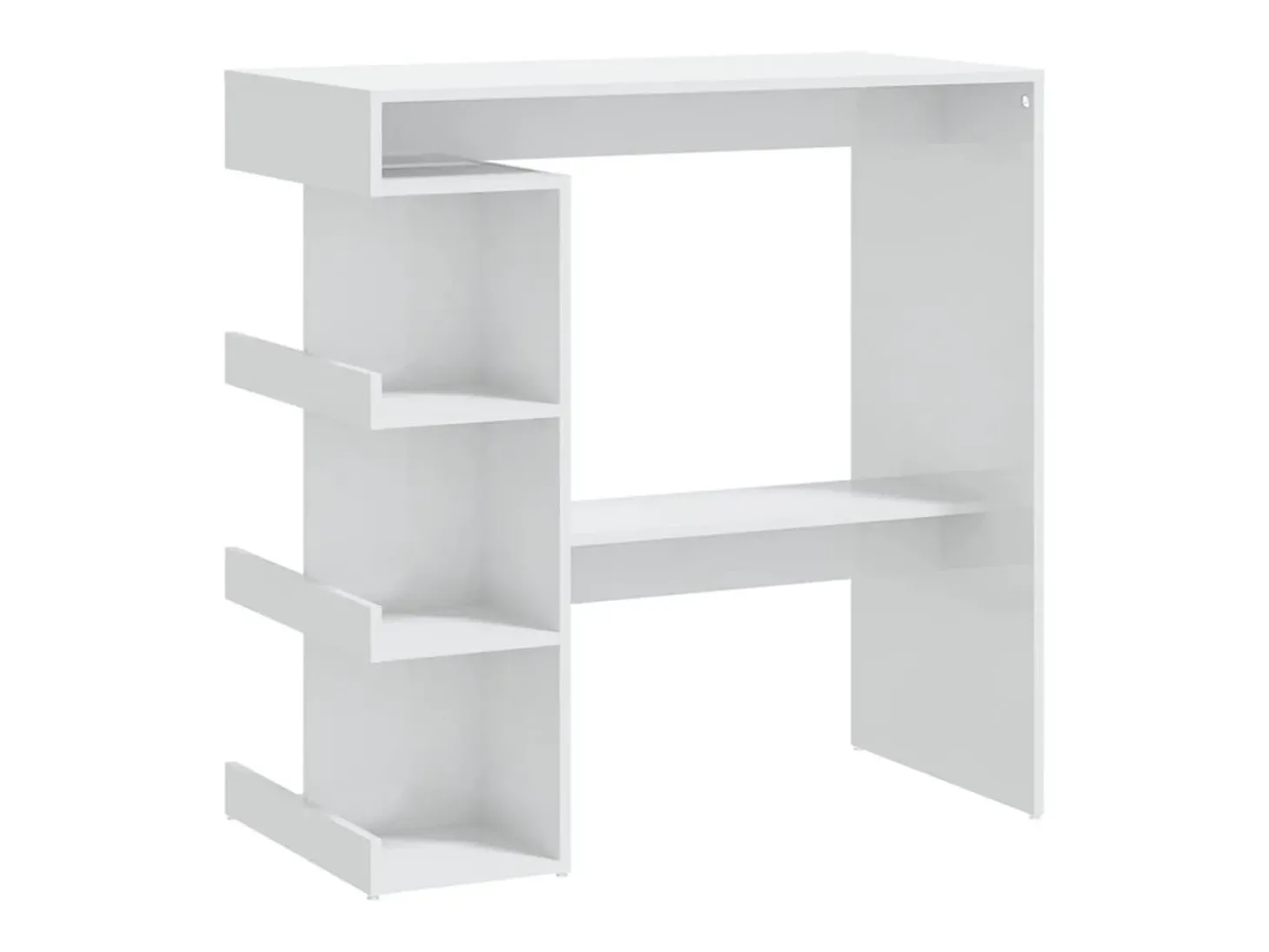 Móvel de bar c/ prateleiras 100x50x101,5 cm branco brilhante PT107051