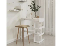 Móvel de bar c/ prateleiras 100x50x101,5 cm branco brilhante PT107051