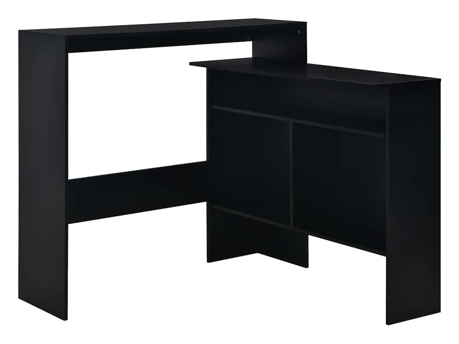 Móvel de bar com 2 tampos preto 130x40x120 cm PT126585