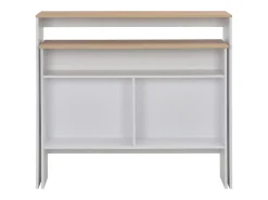 Móvel de bar com 2 tampos 130x40x120 cm branco e carvalho PT698757