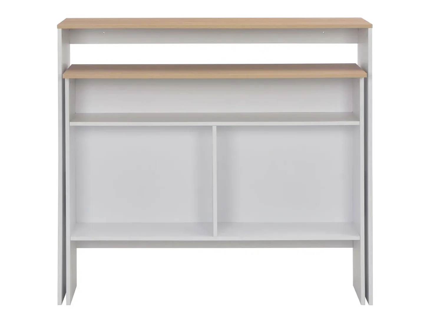 Móvel de bar com 2 tampos 130x40x120 cm branco e carvalho PT698757