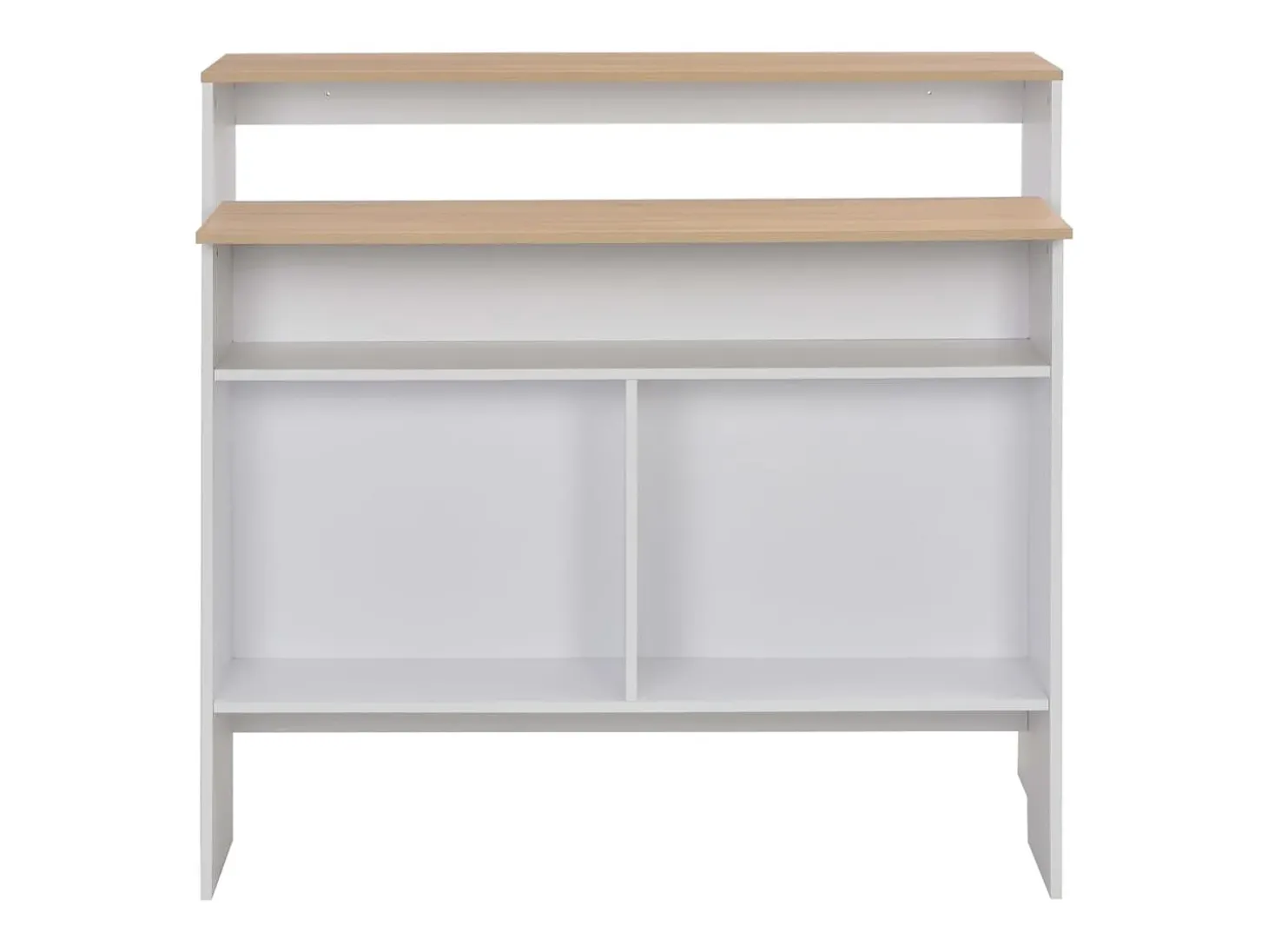 Móvel de bar com 2 tampos 130x40x120 cm branco e carvalho PT698757