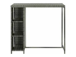 Móvel de bar com prateleiras 120x60x110 cm vime PE cinzento PT169507