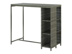 Móvel de bar com prateleiras 120x60x110 cm vime PE cinzento PT169507