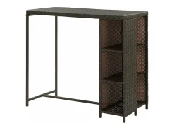Móvel de bar com prateleiras 120x60x110 cm vime PE castanho PT329964