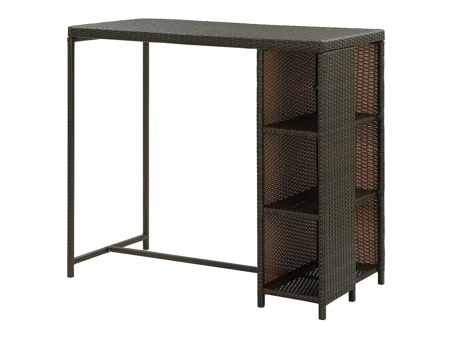Móvel de bar com prateleiras 120x60x110 cm vime PE castanho PT329964