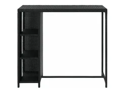Móvel de bar com prateleiras 120x60x110 cm vime PE preto PT439407