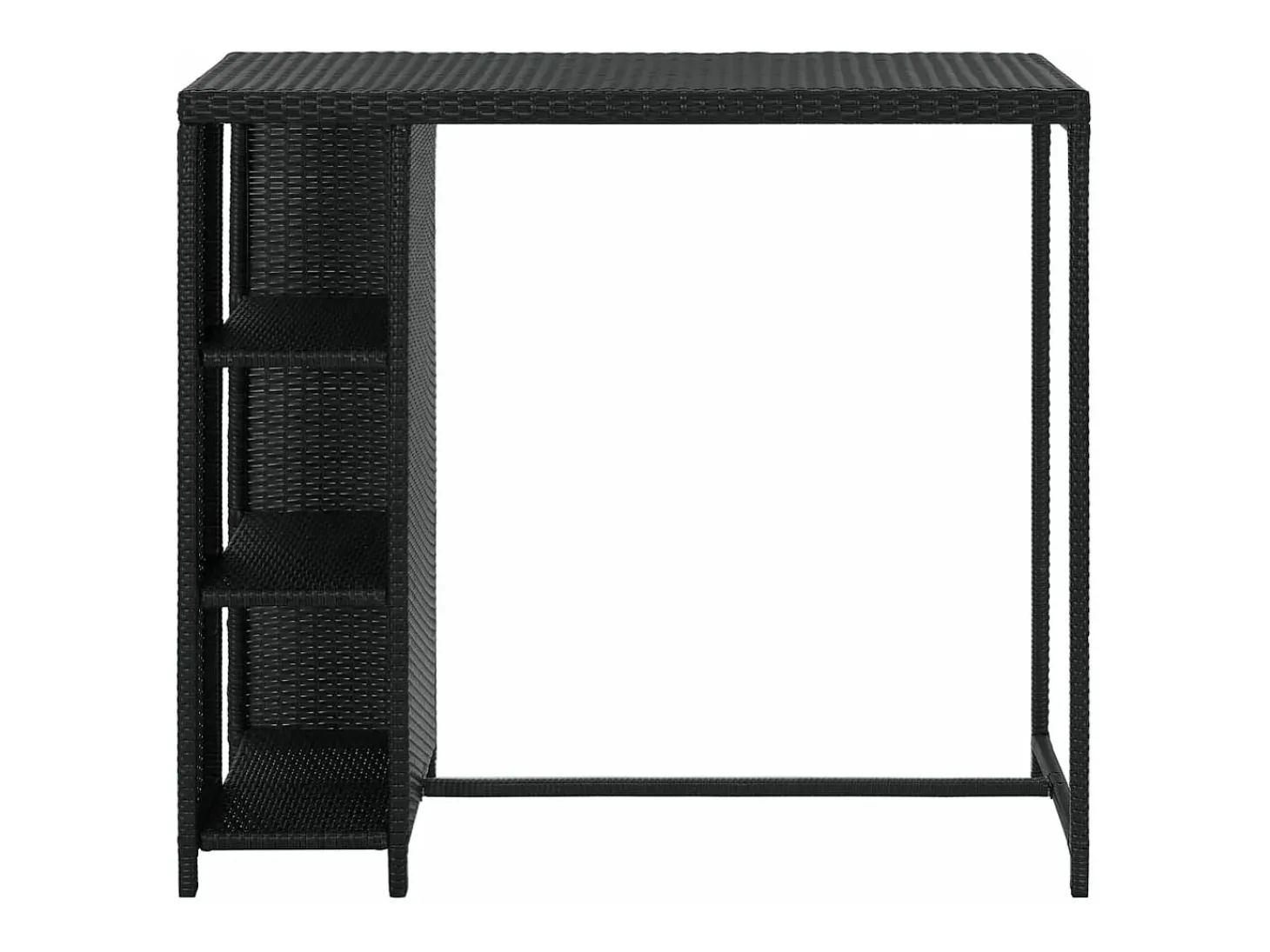 Móvel de bar com prateleiras 120x60x110 cm vime PE preto PT439407
