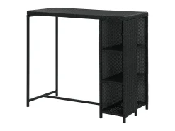 Móvel de bar com prateleiras 120x60x110 cm vime PE preto PT439407