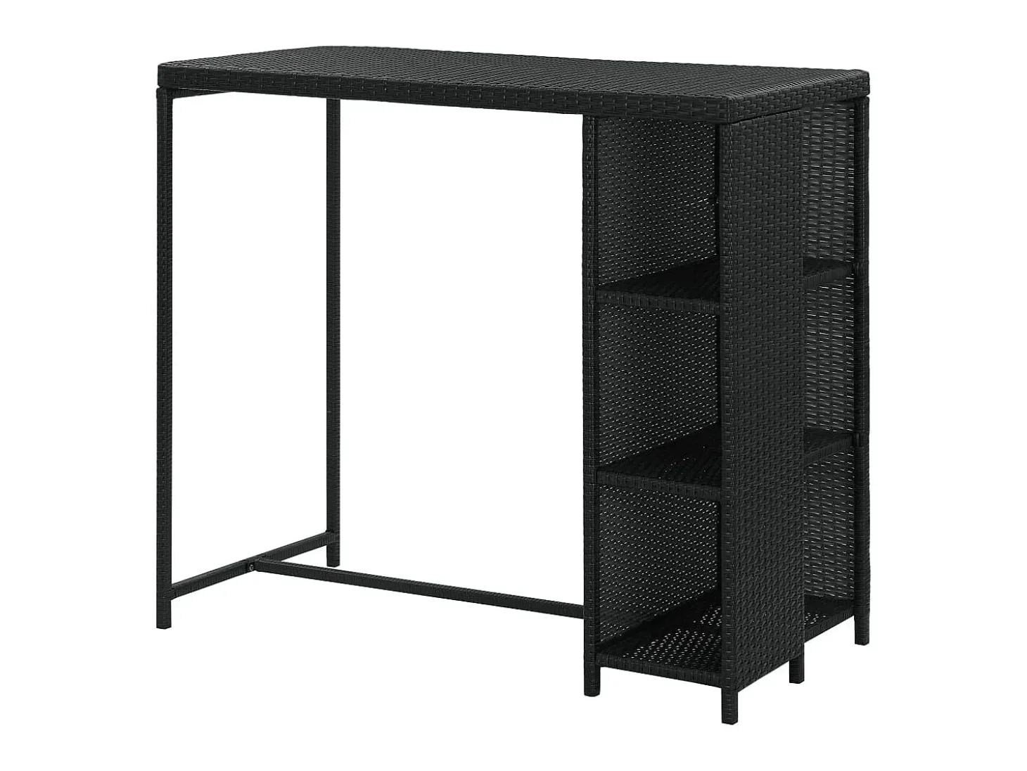Móvel de bar com prateleiras 120x60x110 cm vime PE preto PT439407