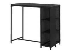 Móvel de bar com prateleiras 120x60x110 cm vime PE preto PT439407
