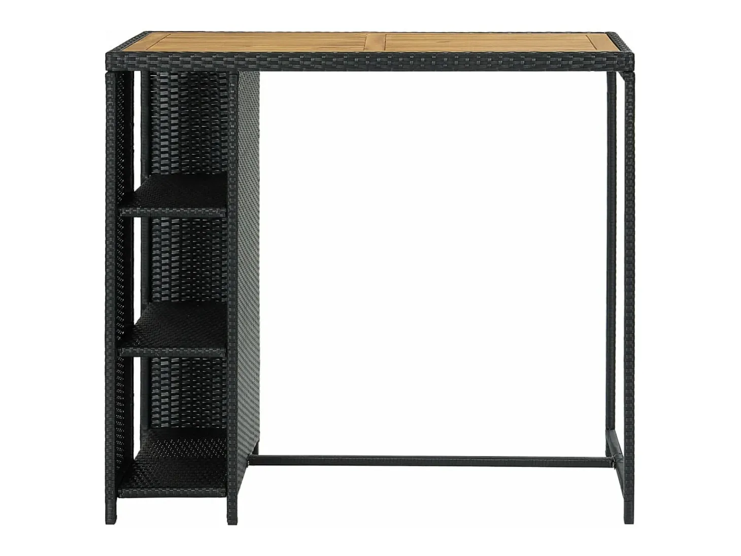 Móvel de bar com prateleiras 120x60x110 cm vime PE preto PT810012
