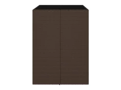 Móvel de bar com tampo de vidro 105x80x110 cm vime PE castanho PT442070