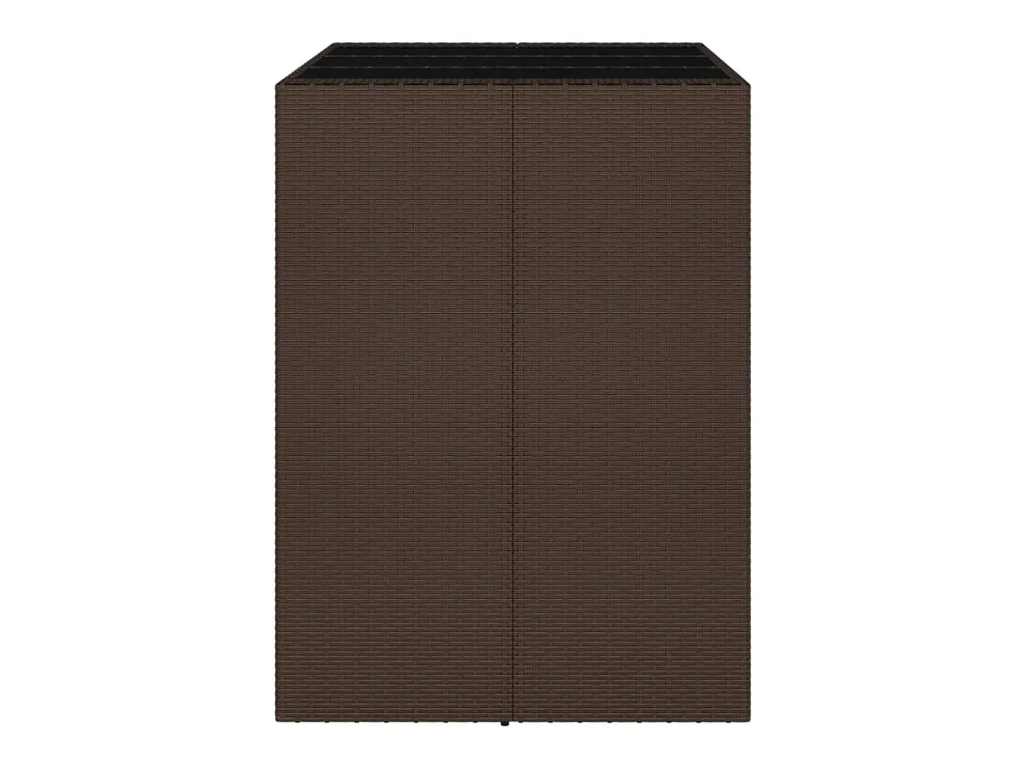 Móvel de bar com tampo de vidro 105x80x110 cm vime PE castanho PT442070