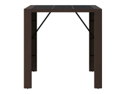 Móvel de bar com tampo de vidro 105x80x110 cm vime PE castanho PT442070