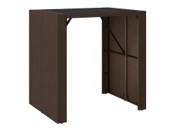 Móvel de bar com tampo de vidro 105x80x110 cm vime PE castanho PT442070