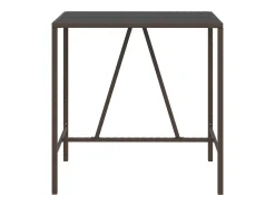 Móvel de bar com tampo de vidro 110x70x110 cm vime PE castanho PT845799