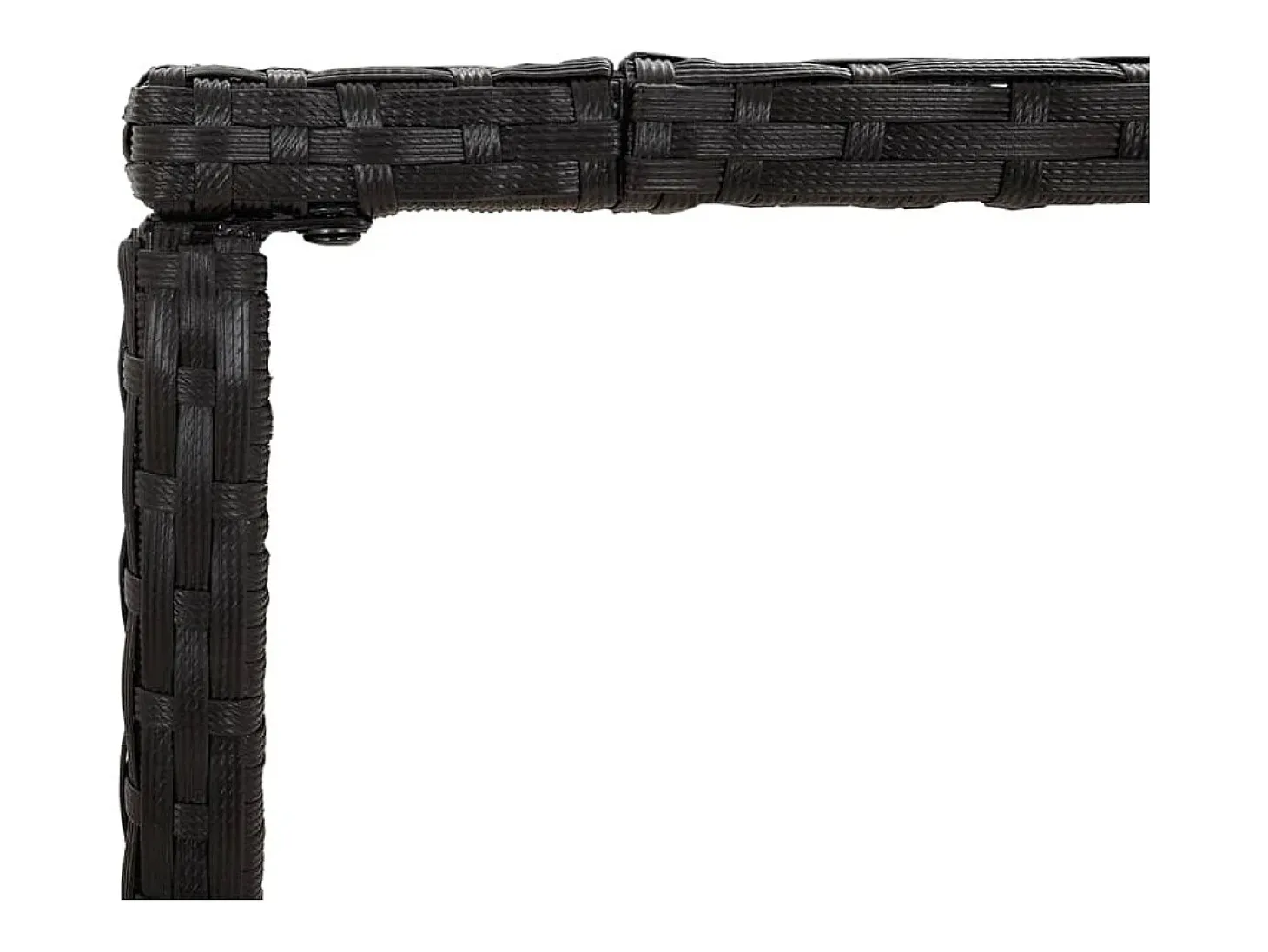 Móvel de bar com tampo de vidro 180x70x110 cm vime PE preto PT651435