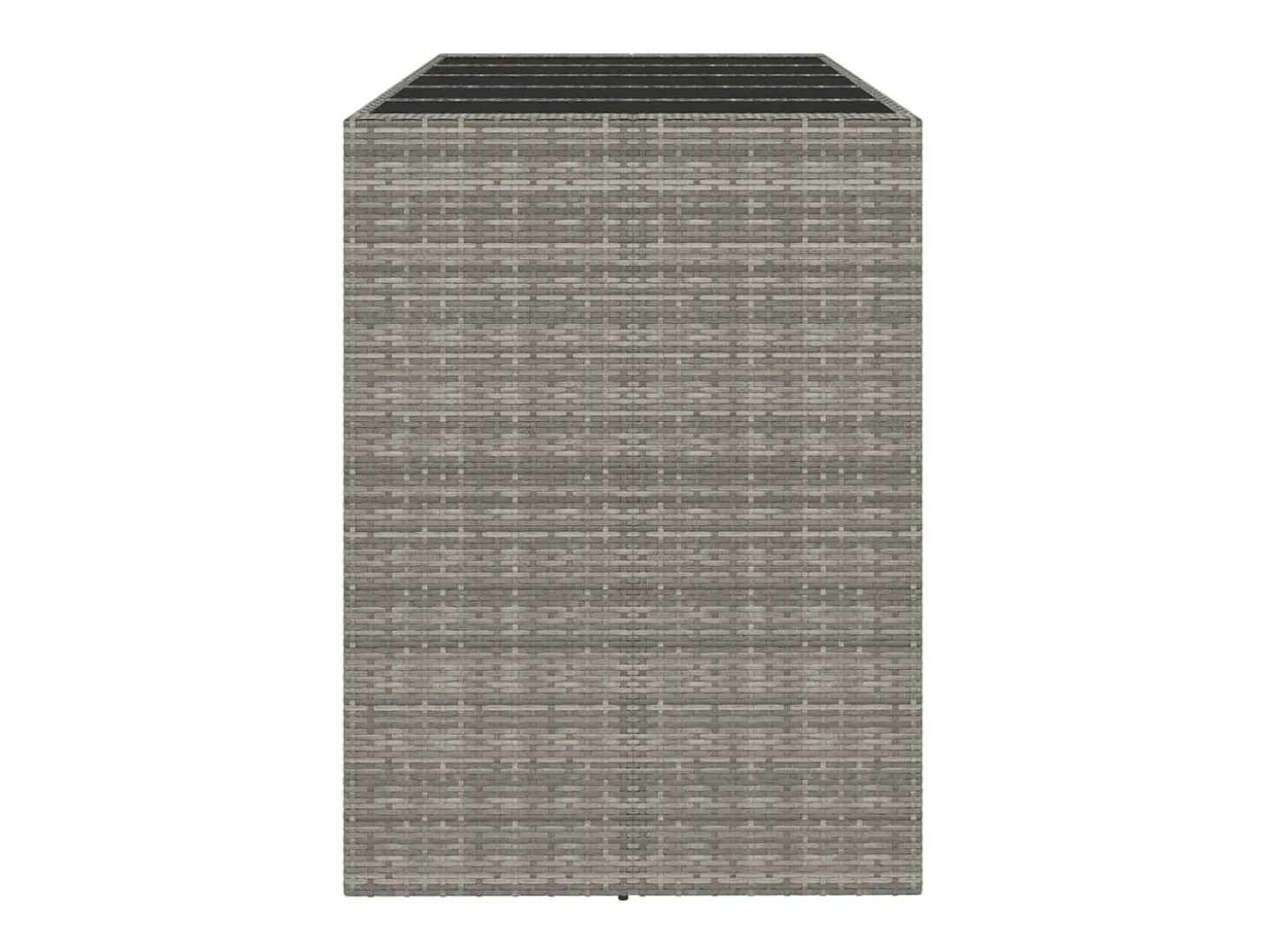 Móvel de bar com tampo de vidro 185x80x110 cm vime PE cinzento PT634603
