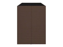 Móvel de bar com tampo de vidro 185x80x110 cm vime PE castanho PT706466