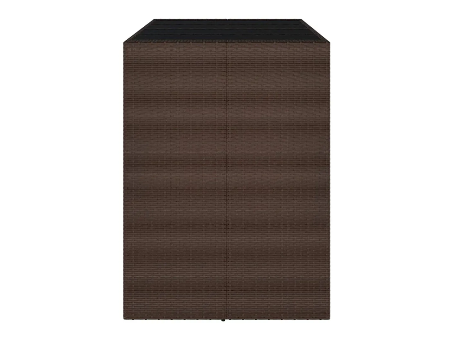 Móvel de bar com tampo de vidro 145x80x110 cm vime PE castanho PT744062