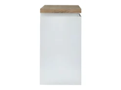 Móvel de bar luminoso - MDF lacado a branco - LEDs - Branco e carvalho. HALO II