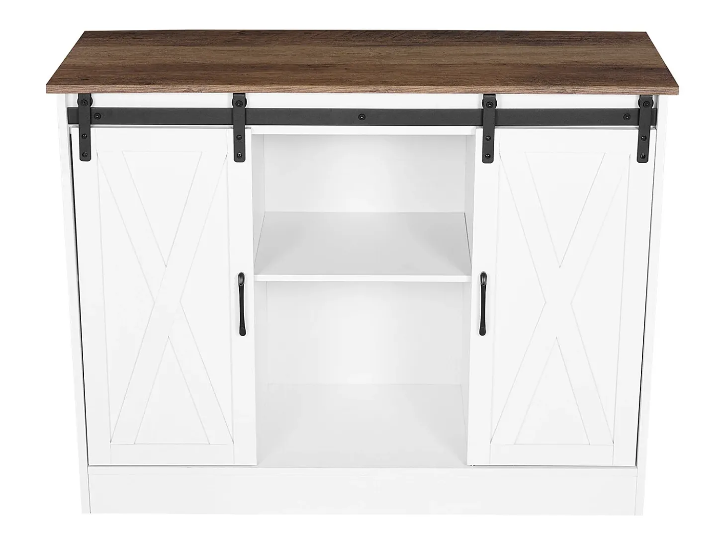 Móvel de Bar para Café SucceBuy, 106 x 40 x 81,5 cm, com 3 Níveis com Portas de Celeiro