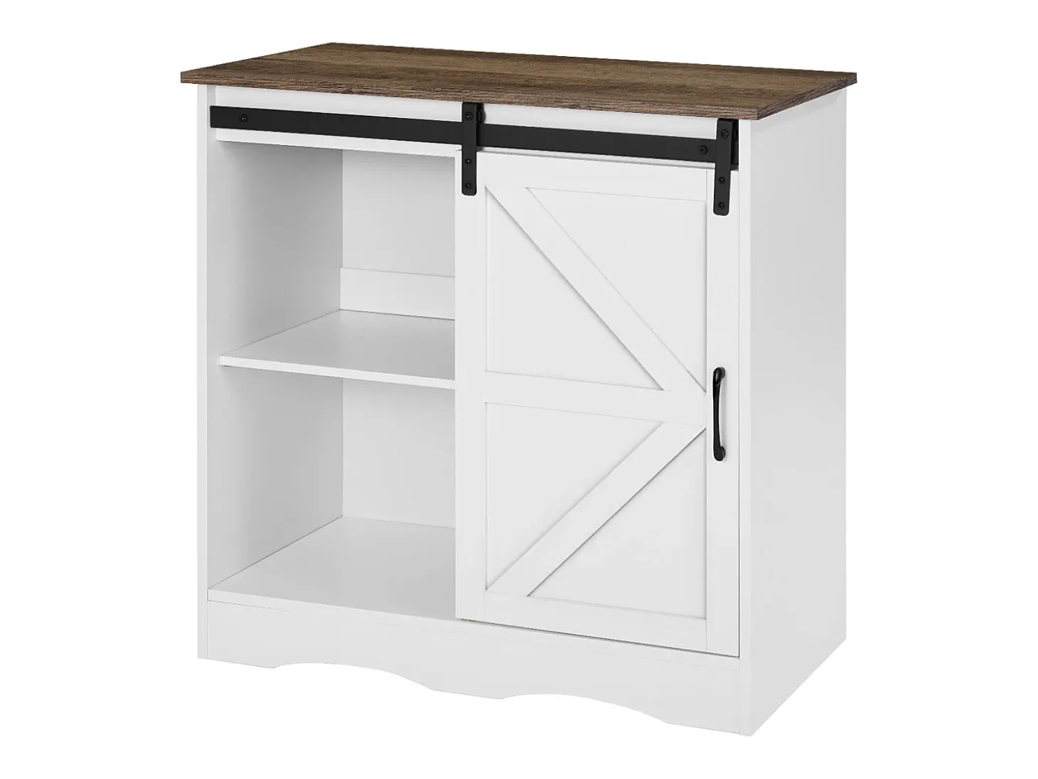 Móvel de Bar para Café SucceBuy, 80 x 35 x 80 cm, 3 Níveis com Porta Deslizante