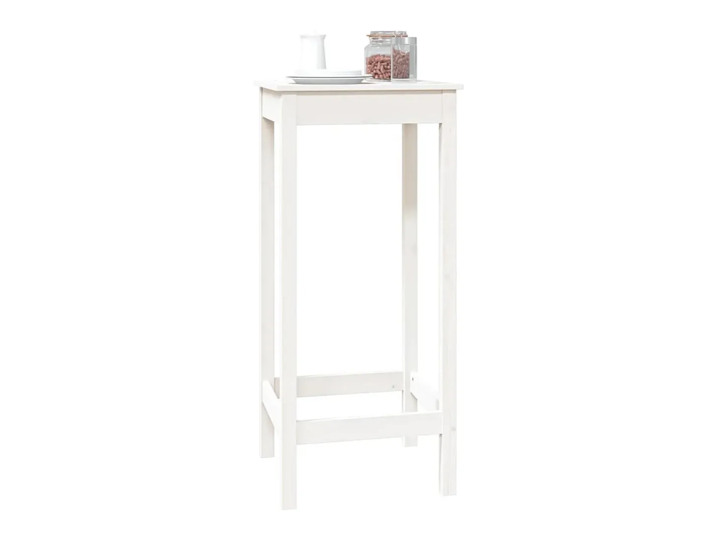 Móvel de bar 50x50x110 cm madeira de pinho maciça branco PT305420