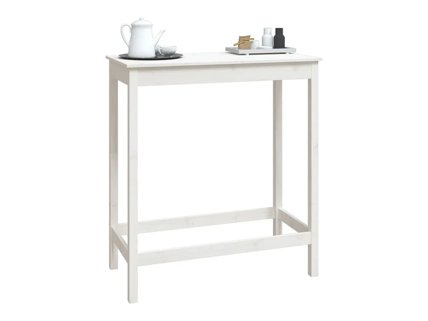 Móvel de bar 100x50x110 cm madeira de pinho maciça branco PT322790