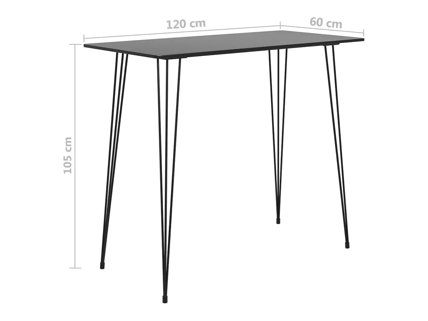 Móvel de bar 120x60x105 cm preto PT841342
