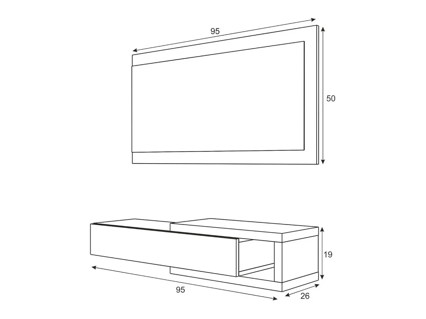 Móvel de entrada Dhasi, Entrada reversível com espelho, Móvel de hall com gaveta, Bandeja de bolso para apartamentos, 95x26h69 cm, Branco e Cimento